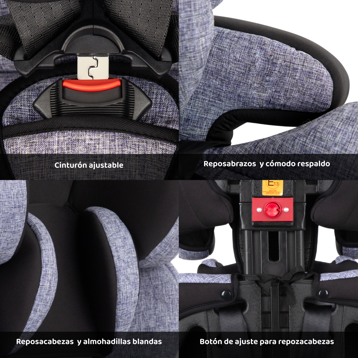 Foto 5 | Autoasiento Bamby Gris 9 Meses a 11 Años