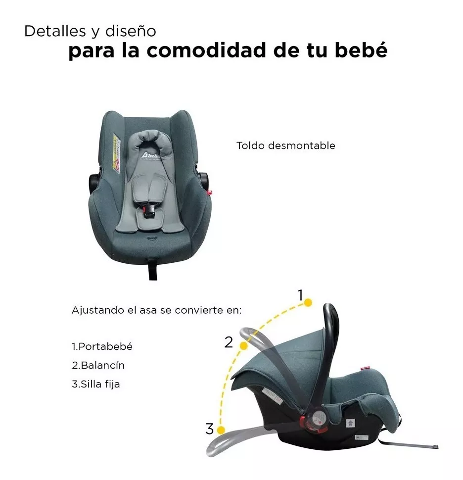 Foto 4 pulgar | Portabebe Autoasiento D Bebe Mai Travel 3 En 1