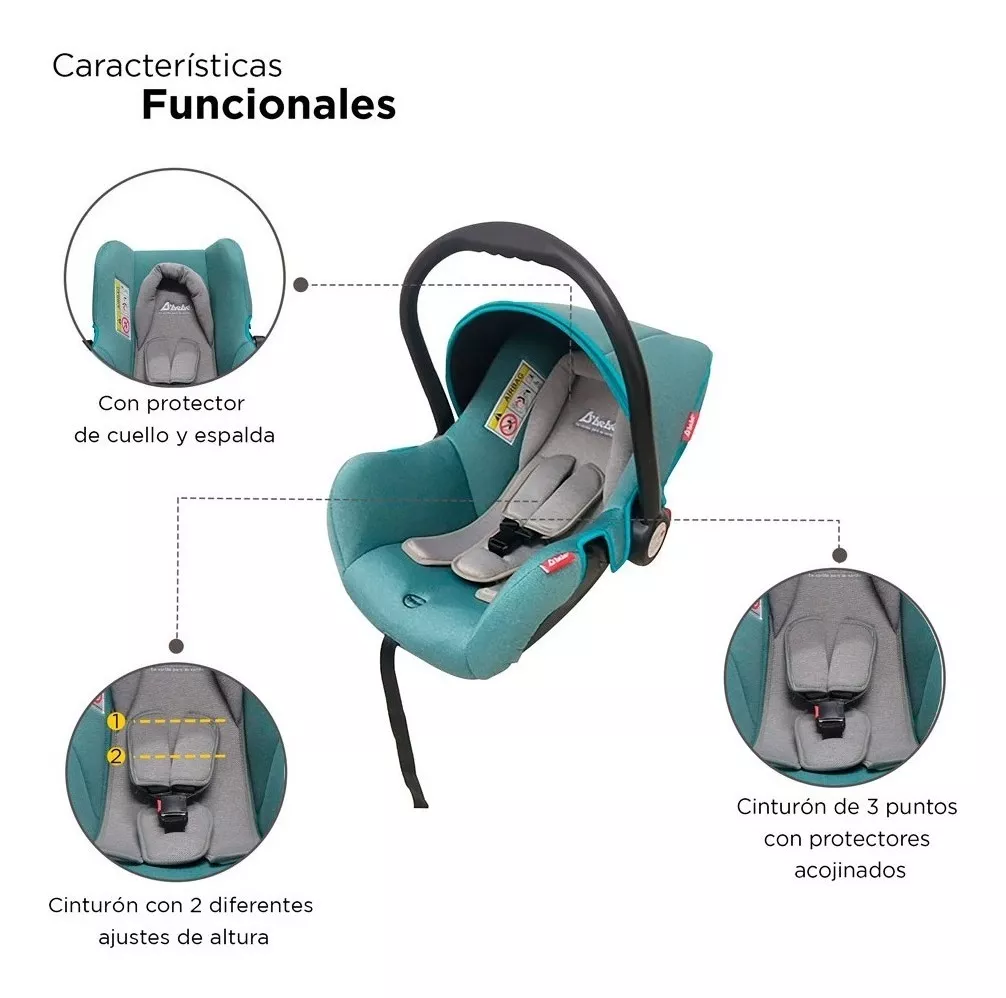 Foto 3 pulgar | Portabebe Autoasiento D Bebe Mai Travel 3 En 1