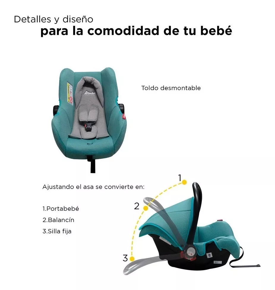 Foto 3 | Portabebe Autoasiento D Bebe Mai Travel 3 En 1