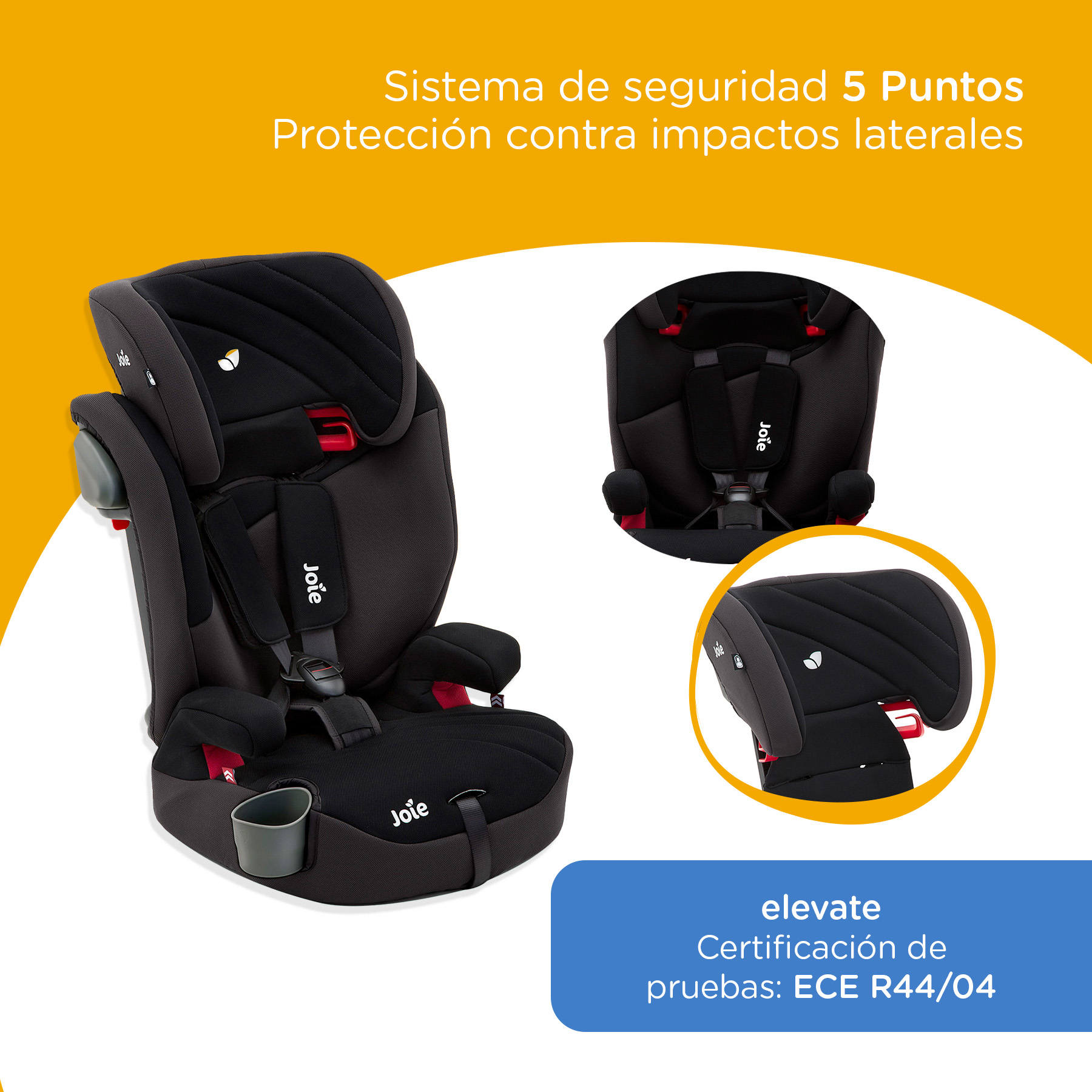 Foto 3 pulgar | Autoasiento Para Bebé Auto Joie Elevate Práctico Portátil