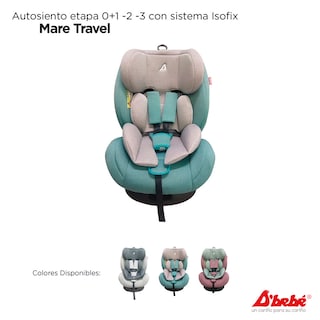 Foto 5 | Autoasiento con Isofix D'bebé Mare Travel Verde Menta
