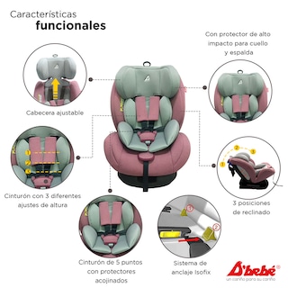 Foto 2 | Autoasiento con Isofix D'bebé Mare Travel Rosa