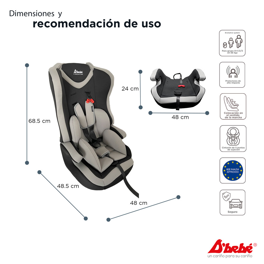 Foto 4 pulgar | Autoasiento D'bebé Maxi Gris