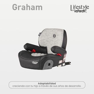 Foto 5 | Lifestyle By Infanti Autoasiento Booster Graham Con Sistema ISOFIX Gris/Negro