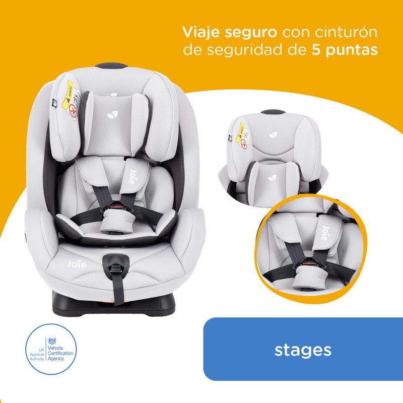 Foto 3 pulgar | Autoasiento Bebe Joie Stages Silla Expandible Carro 3 En 1 Gris Claro