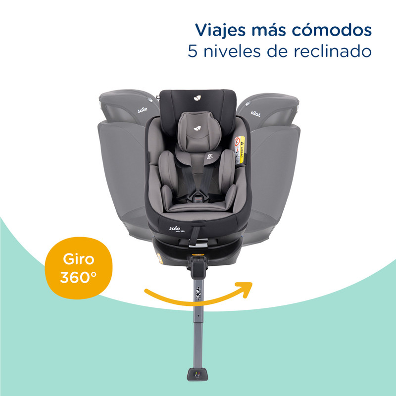 Foto 7 pulgar | Joie Autoasiento Para Bebe Spin 360 Silla Seguridad Asiento