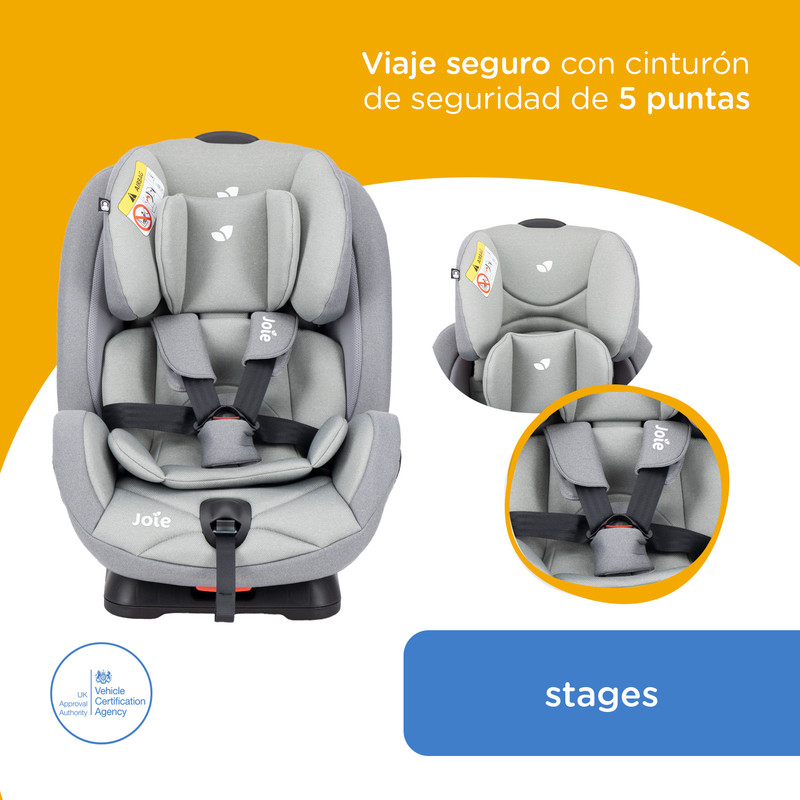 Foto 3 pulgar | Autoasiento Bebe Joie Stages Silla Expandible Carro 3 En 1 Gris Doble