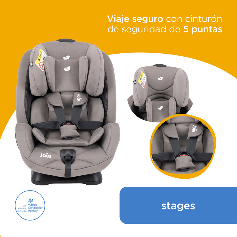 Foto 3 pulgar | Autoasiento Bebe Joie Stages Silla Expandible Carro 3 En 1 Gris