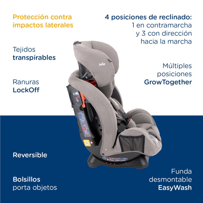 Foto 8 pulgar | Autoasiento Bebe Joie Stages Silla Expandible Carro 3 En 1 Gris