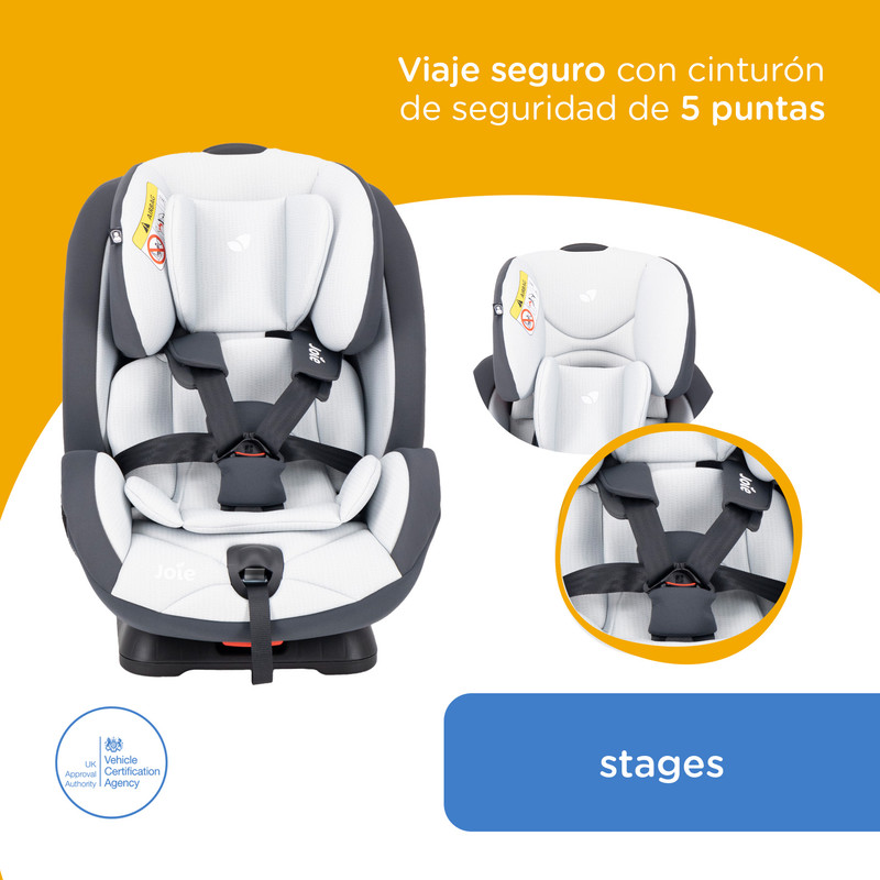 Foto 3 pulgar | Autoasiento Bebe Joie Stages Silla Expandible Carro 3 En 1 Blanco