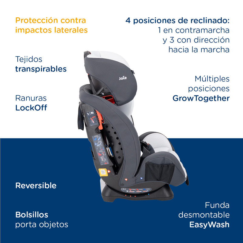 Foto 7 | Autoasiento Bebe Joie Stages Silla Expandible Carro 3 En 1 Blanco