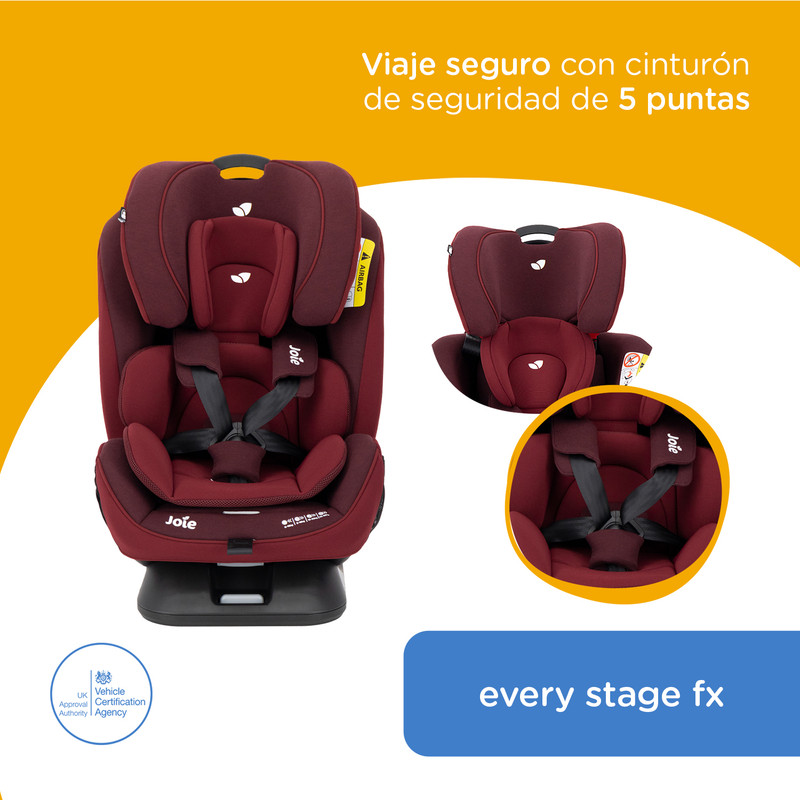 Foto 3 pulgar | Autoasiento Bebe Joie Every Stage Fx Silla Portabebe Carro Rojo