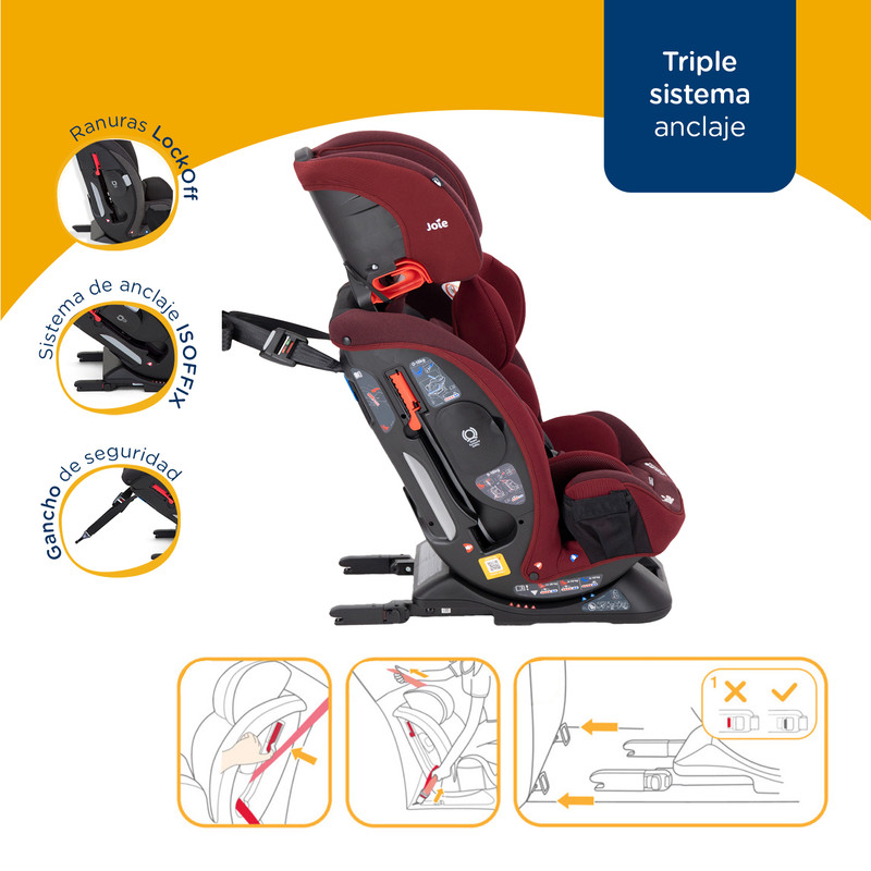 Foto 6 | Autoasiento Bebe Joie Every Stage Fx Silla Portabebe Carro Rojo