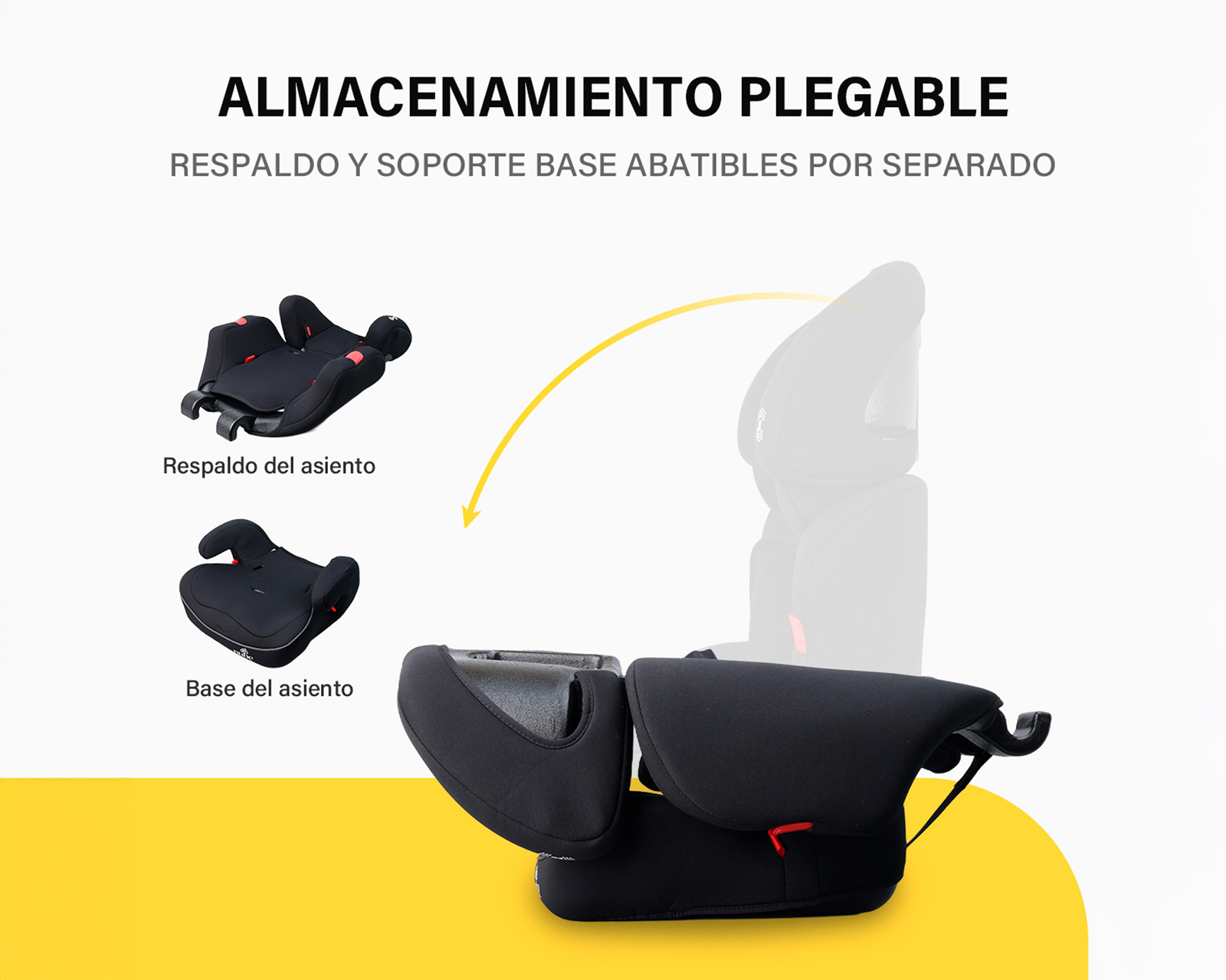 Foto 6 pulgar | Autoasiento Booster Infantil Espalda Alta 6 A 12 Años Color Negro Basitex