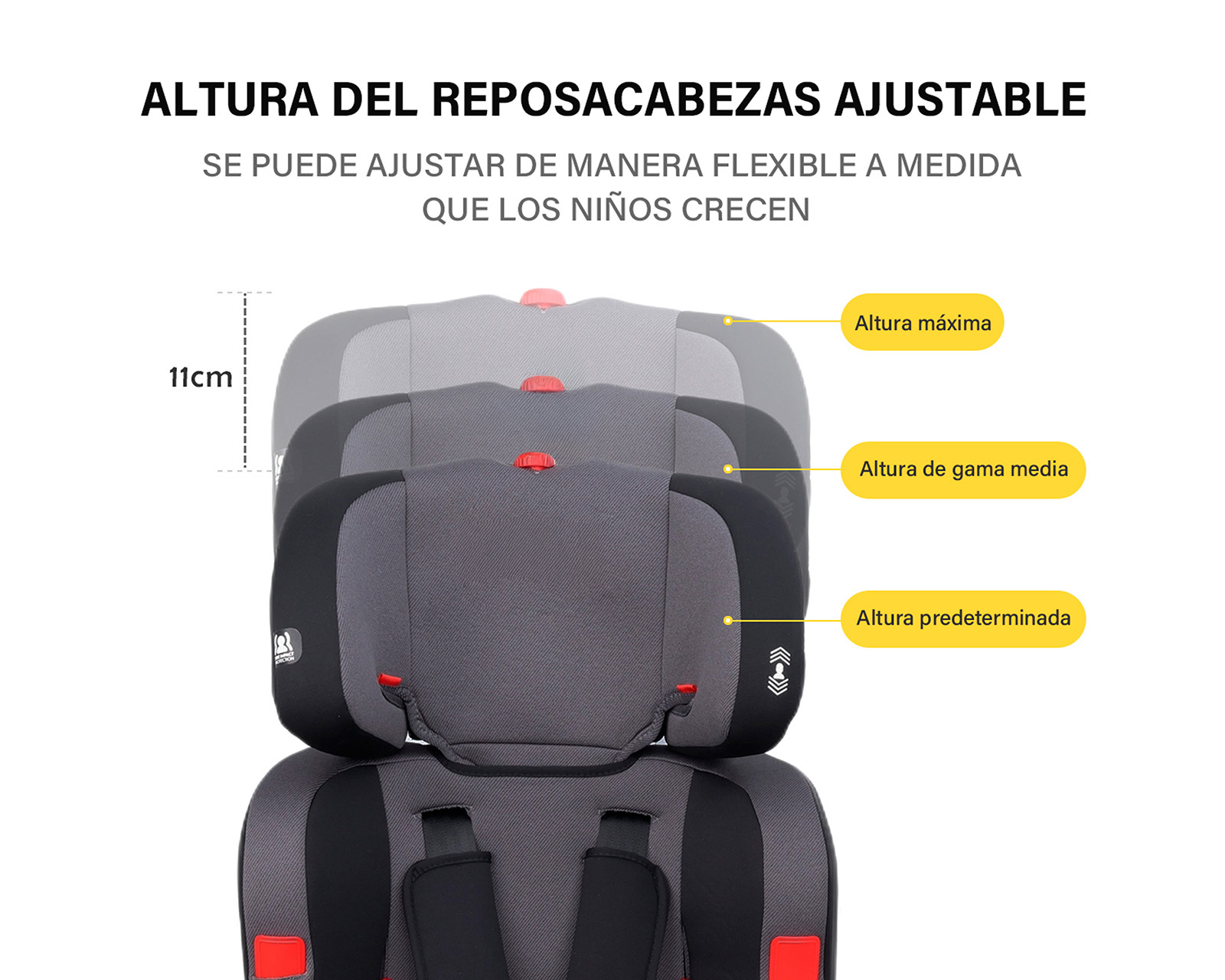 Foto 3 | Autoasiento Booster Infantil Espalda Alta 6 A 12 Años Color Gris Basitex
