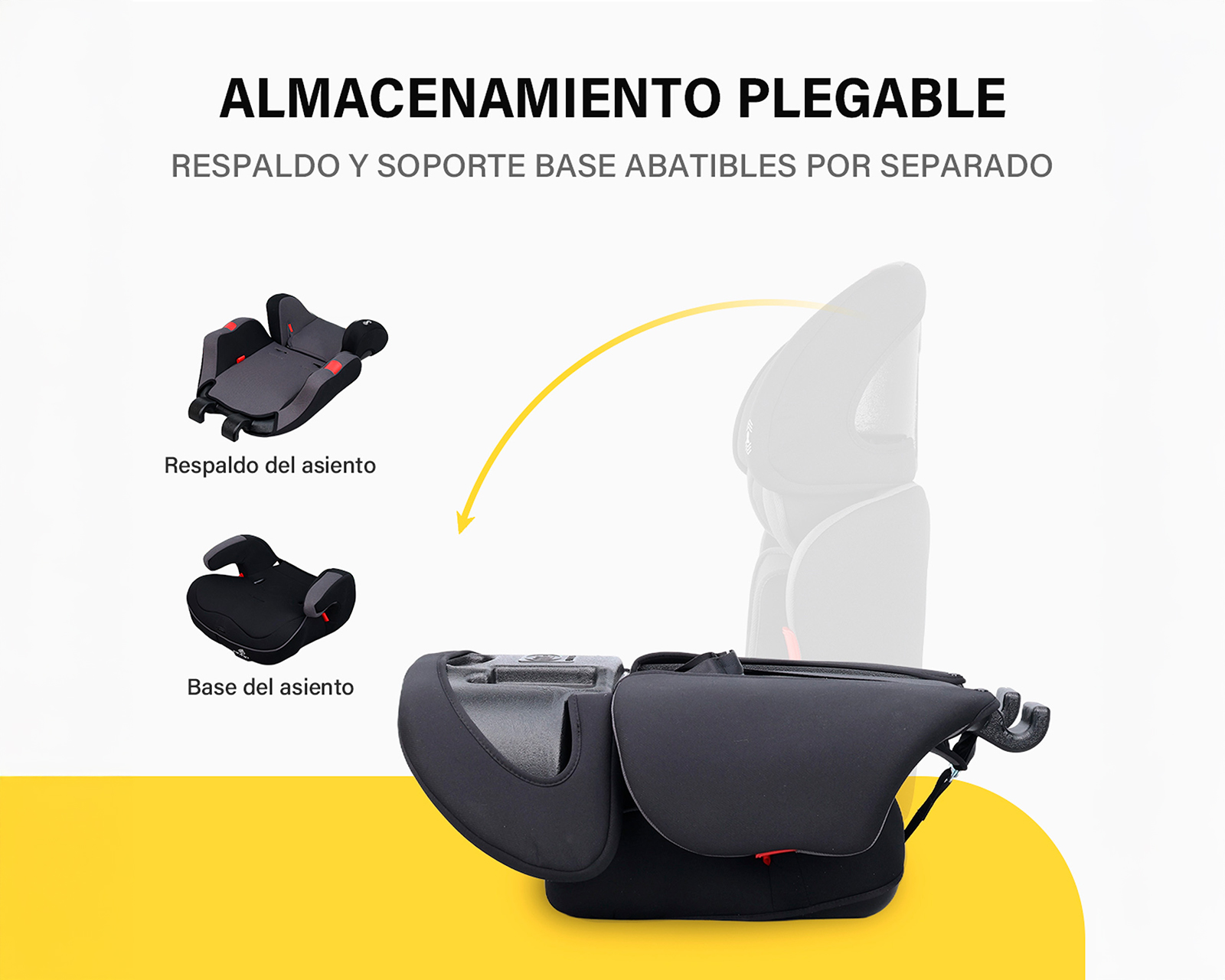 Foto 5 | Autoasiento Booster Infantil Espalda Alta 6 A 12 Años Color Gris Basitex