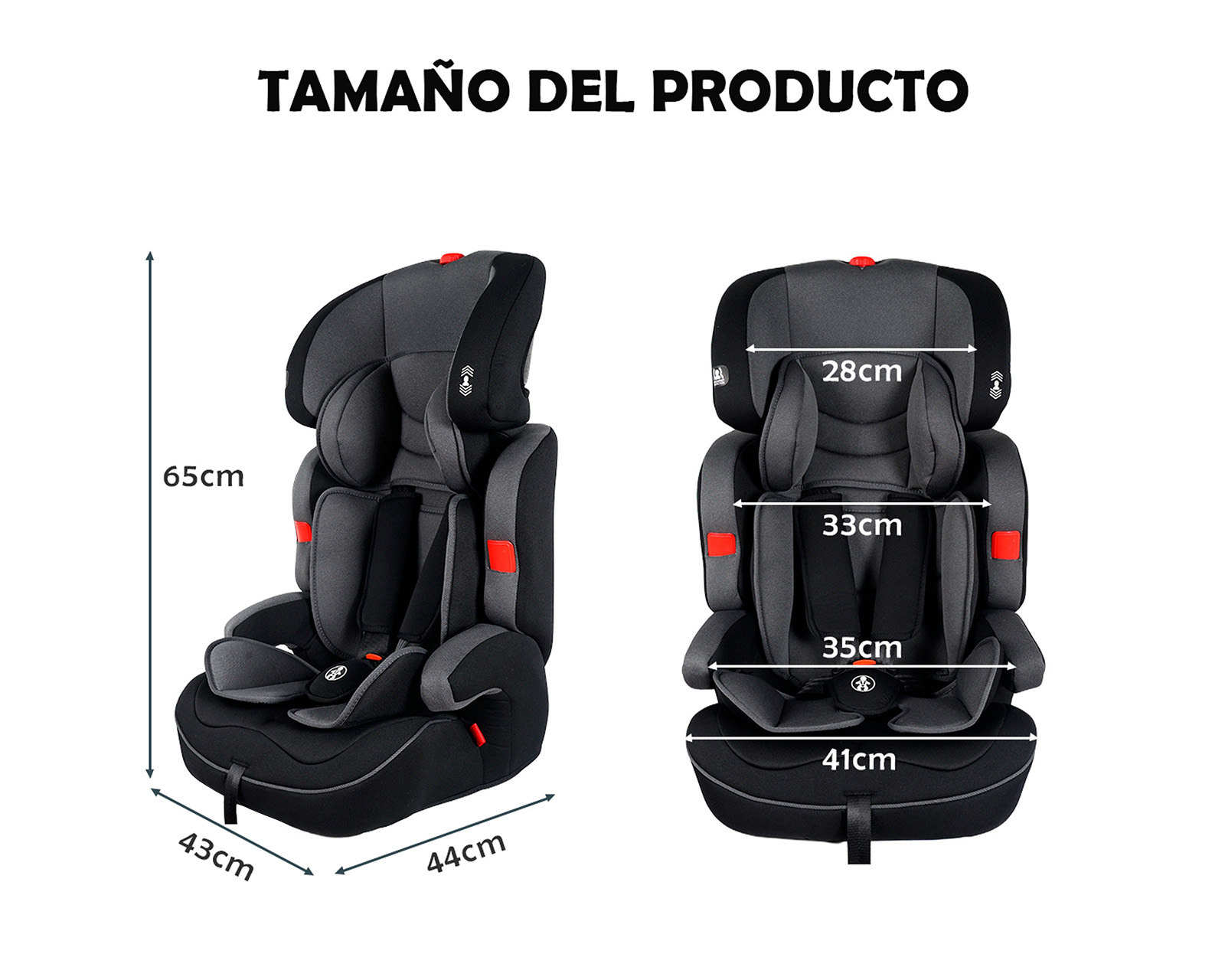 Foto 7 | Autoasiento Booster Infantil Espalda Alta 6 A 12 Años Color Gris Basitex