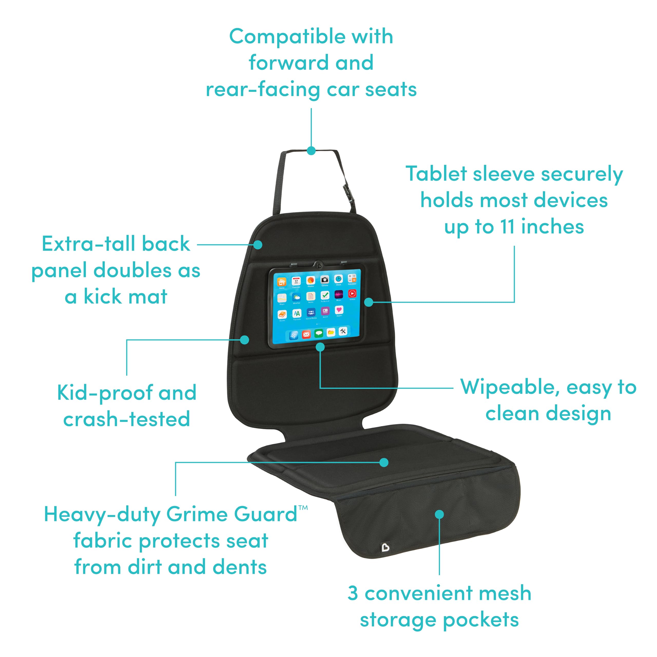 Foto 5 pulgar | Protector De Asiento Infantil Munchkin Elite Seat Guardian Grey - Venta Internacional.
