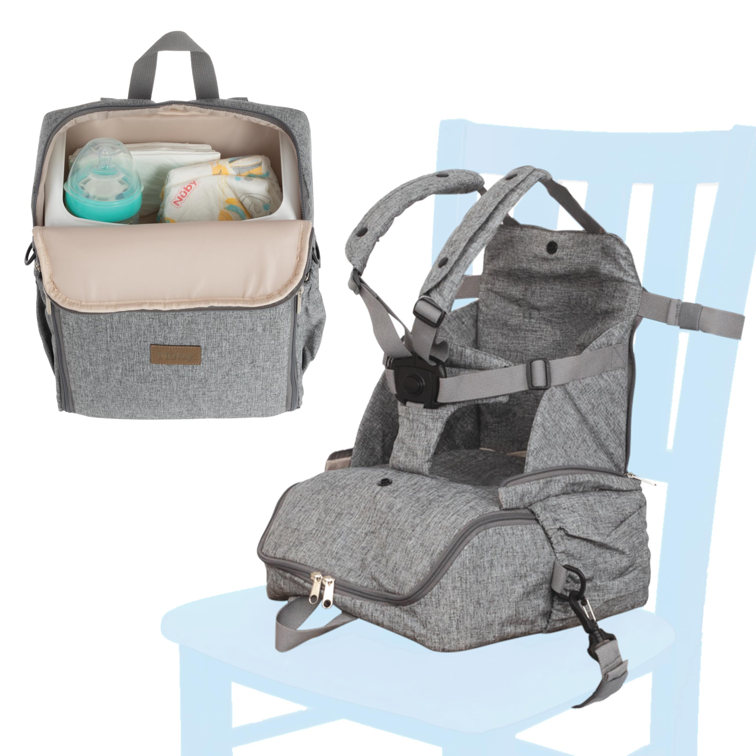 Foto 2 pulgar | Mochila Booster Seat Nuby Easy Go 2 En 1 Con Arnés De 5 Puntos - Venta Internacional.