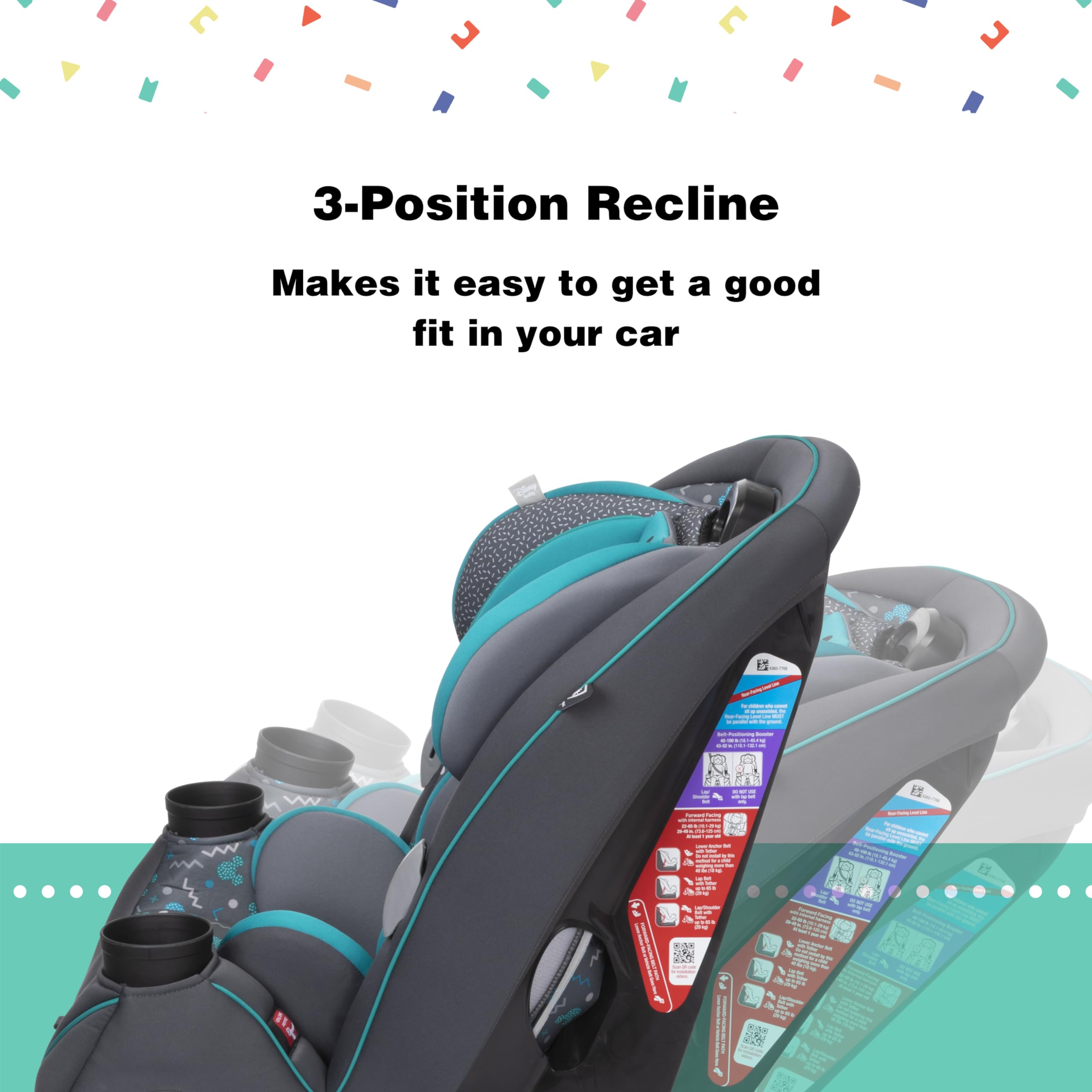Foto 4 pulgar | Asiento De Coche Disney Baby Grow And Go Todo En Uno Mickey Sprinkle - Venta Internacional.