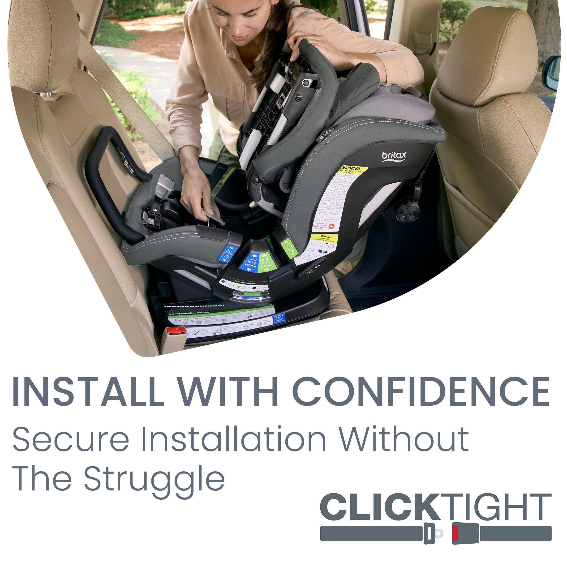 Foto 5 pulgar | Asiento De Coche Convertible Britax Poplar S Clicktight Glacier - Venta Internacional.