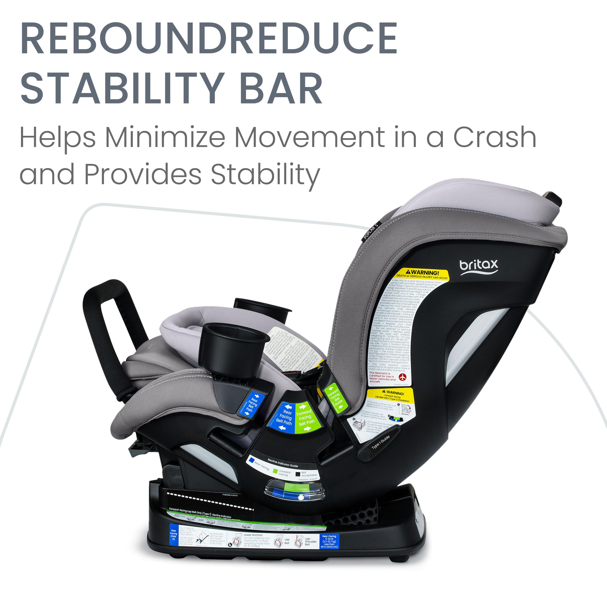 Foto 7 | Asiento De Coche Convertible Britax Poplar S Clicktight Glacier - Venta Internacional.