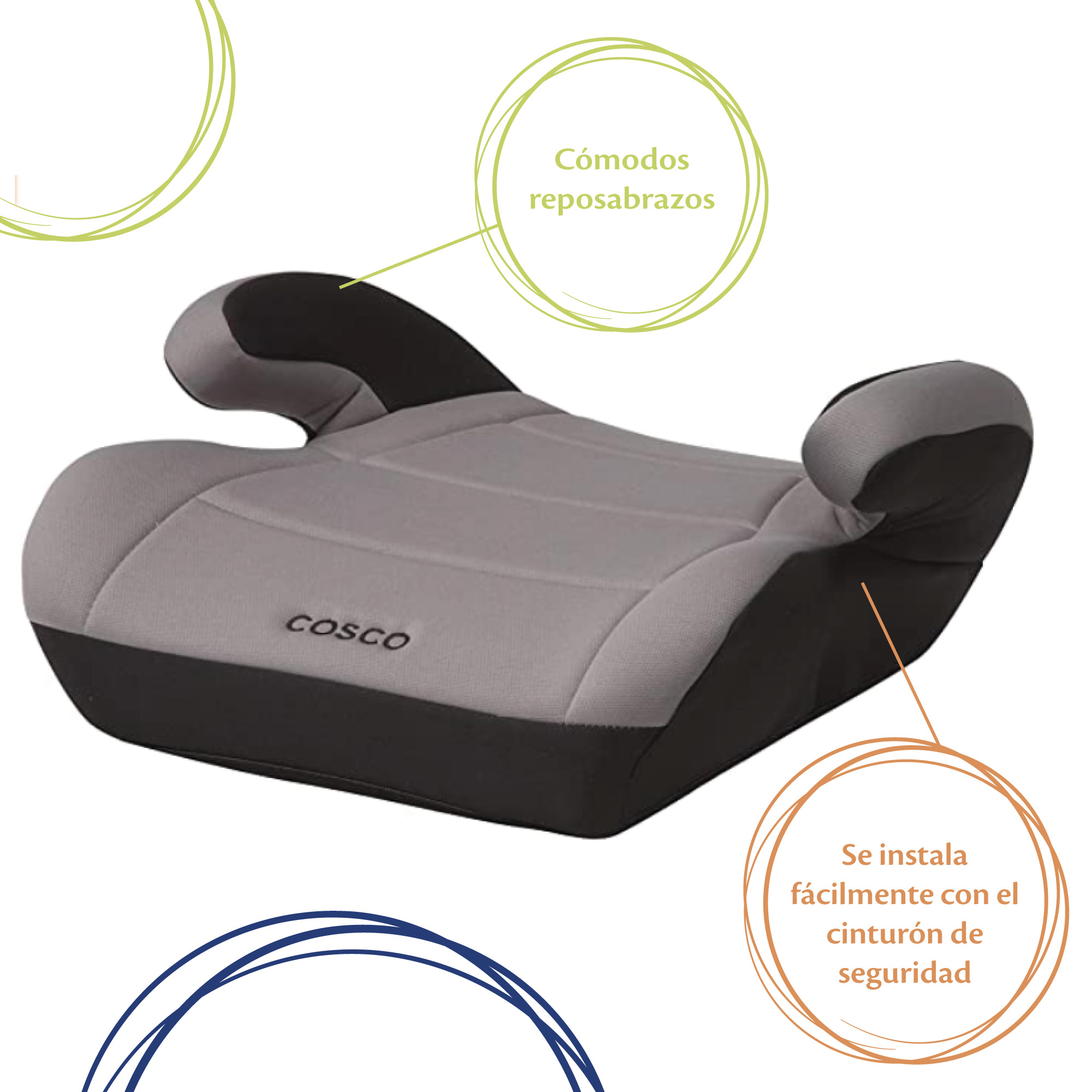 Foto 6 pulgar | Cosco Autoasiento Booster Topside Gris