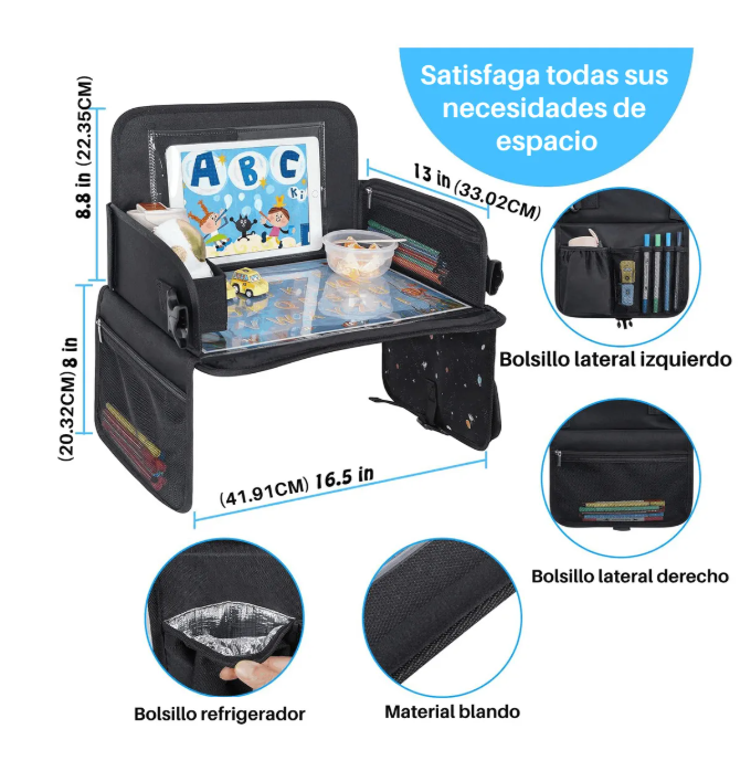 Foto 5 pulgar | Mesa Multifuncional Para Coche Con Bandeja De Viaje Niños, Mesa Bandeja Organizadora De Niños Con Soporte Para