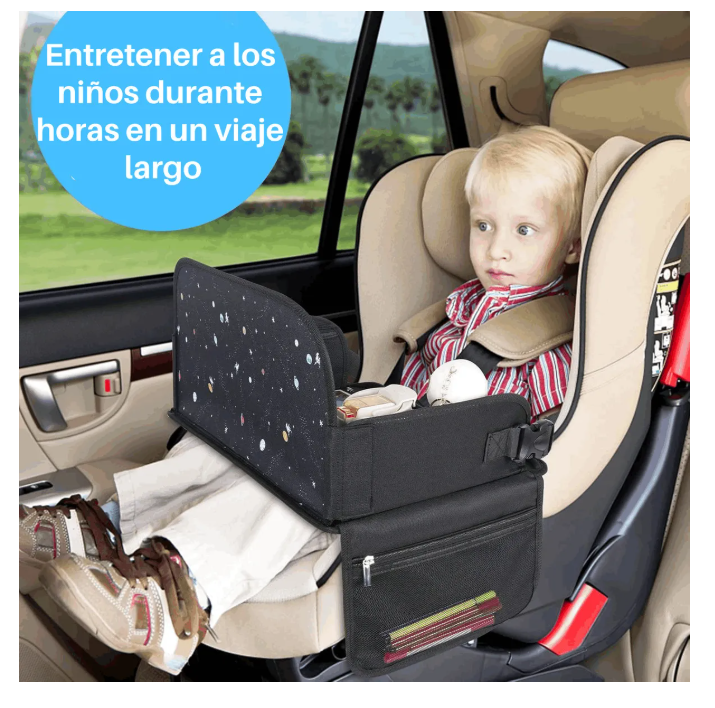 Foto 6 | Mesa Multifuncional Para Coche Con Bandeja De Viaje Niños, Mesa Bandeja Organizadora De Niños Con Soporte Para
