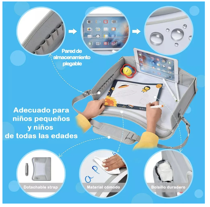 Foto 6 pulgar | Mesa Multifuncional Para Coche Con Bandeja De Viaje Niños