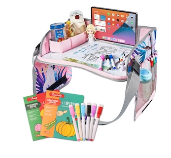 Foto 1 | Mesa Multifuncional Para Coche Con Bandeja De Viaje Niños Rosa