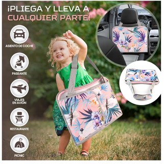 Foto 5 | Mesa Multifuncional Para Coche Con Bandeja De Viaje Niños Rosa