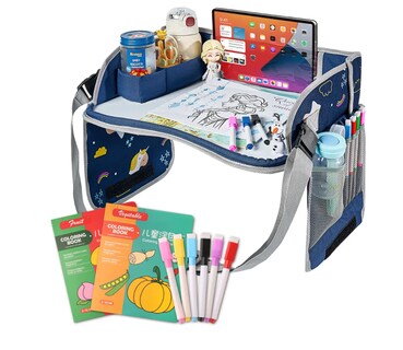 Foto 1 | Mesa Multifuncional Para Coche Con Bandeja De Viaje Niños Color Azul