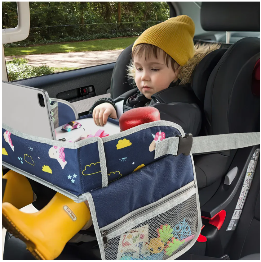 Foto 5 pulgar | Mesa Multifuncional Para Coche Con Bandeja De Viaje Niños Color Azul