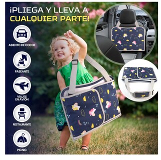 Foto 5 | Mesa Multifuncional Para Coche Con Bandeja De Viaje Niños Color Azul