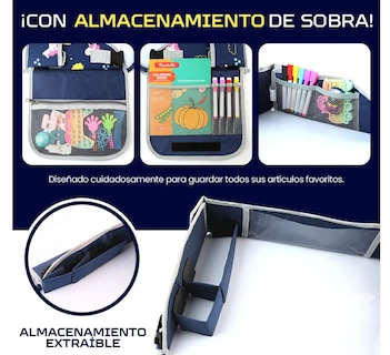 Foto 6 | Mesa Multifuncional Para Coche Con Bandeja De Viaje Niños Color Azul
