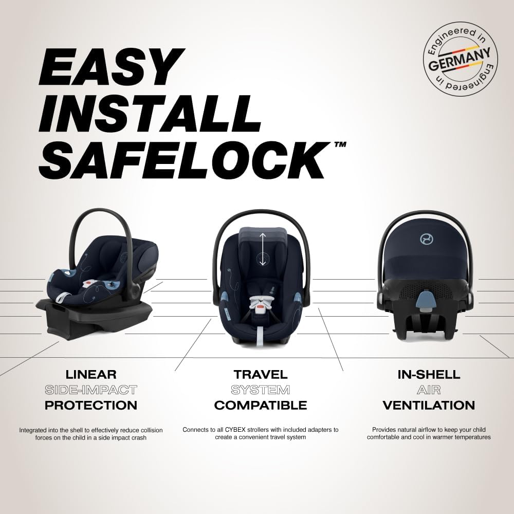 Foto 4 pulgar | Asiento De Coche Infantil Cybex Aton G Con Impacto Lateral Lineal Azul Océano - Venta Internacional.