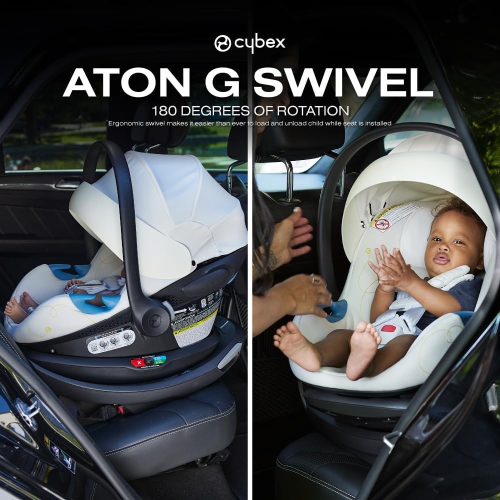 Foto 2 | Asiento De Coche Infantil Cybex Aton G Giratorio Con Rotación De 180° En Forma De Luna Negra - Venta Internacional.