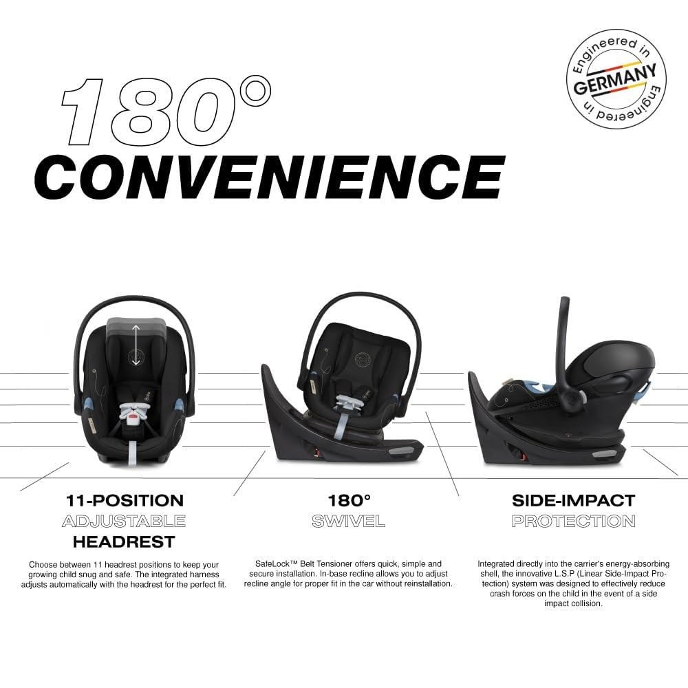 Foto 4 pulgar | Asiento De Coche Infantil Cybex Aton G Giratorio Con Rotación De 180° En Forma De Luna Negra - Venta Internacional.