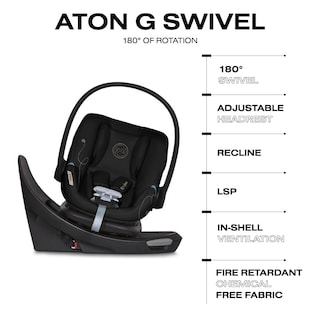 Foto 5 | Asiento De Coche Infantil Cybex Aton G Giratorio Con Rotación De 180° En Forma De Luna Negra - Venta Internacional.