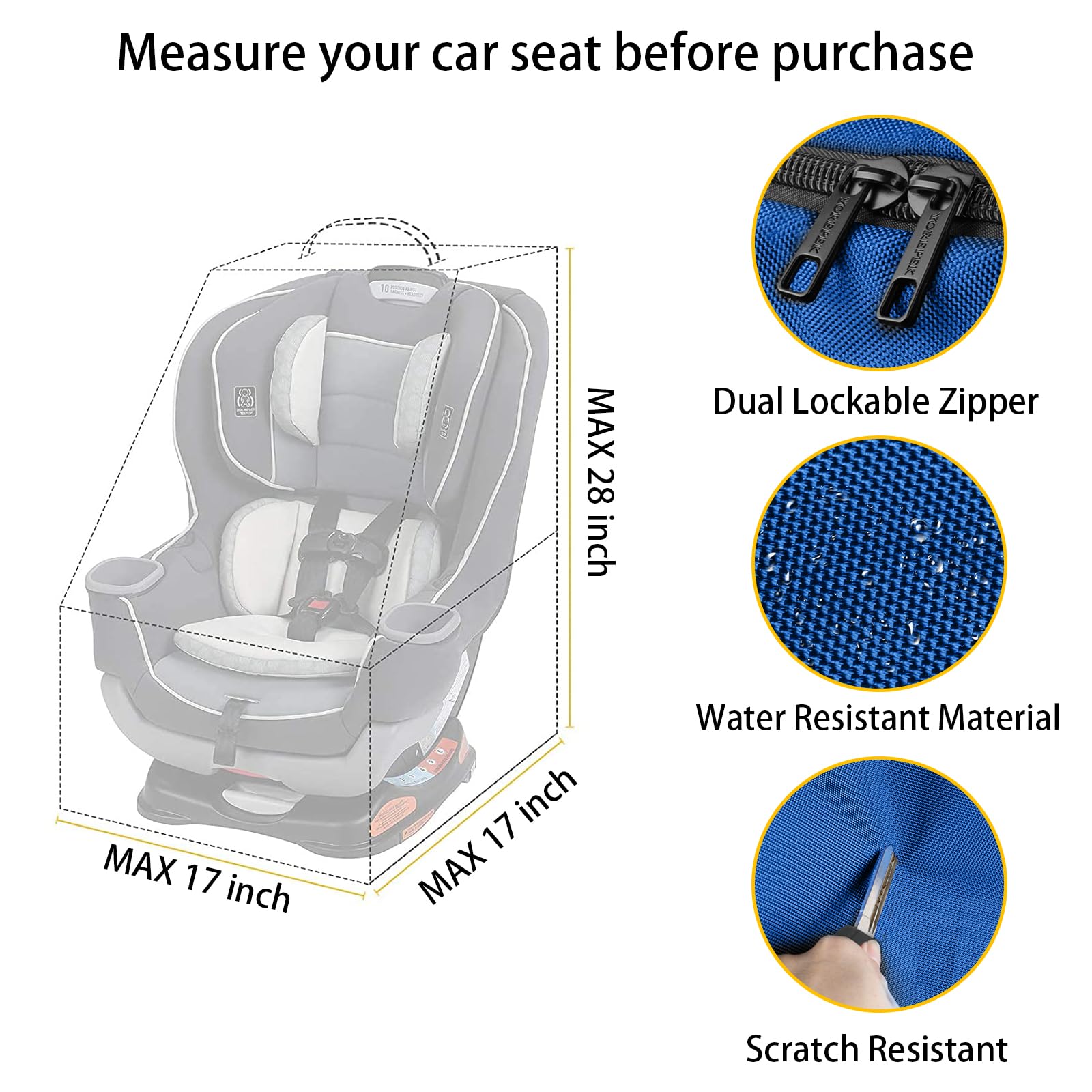 Foto 2 | Bolsa De Viaje Para Asiento De Coche Mochila Acolchada Yorepek Para Viajes Aéreos - Venta Internacional.