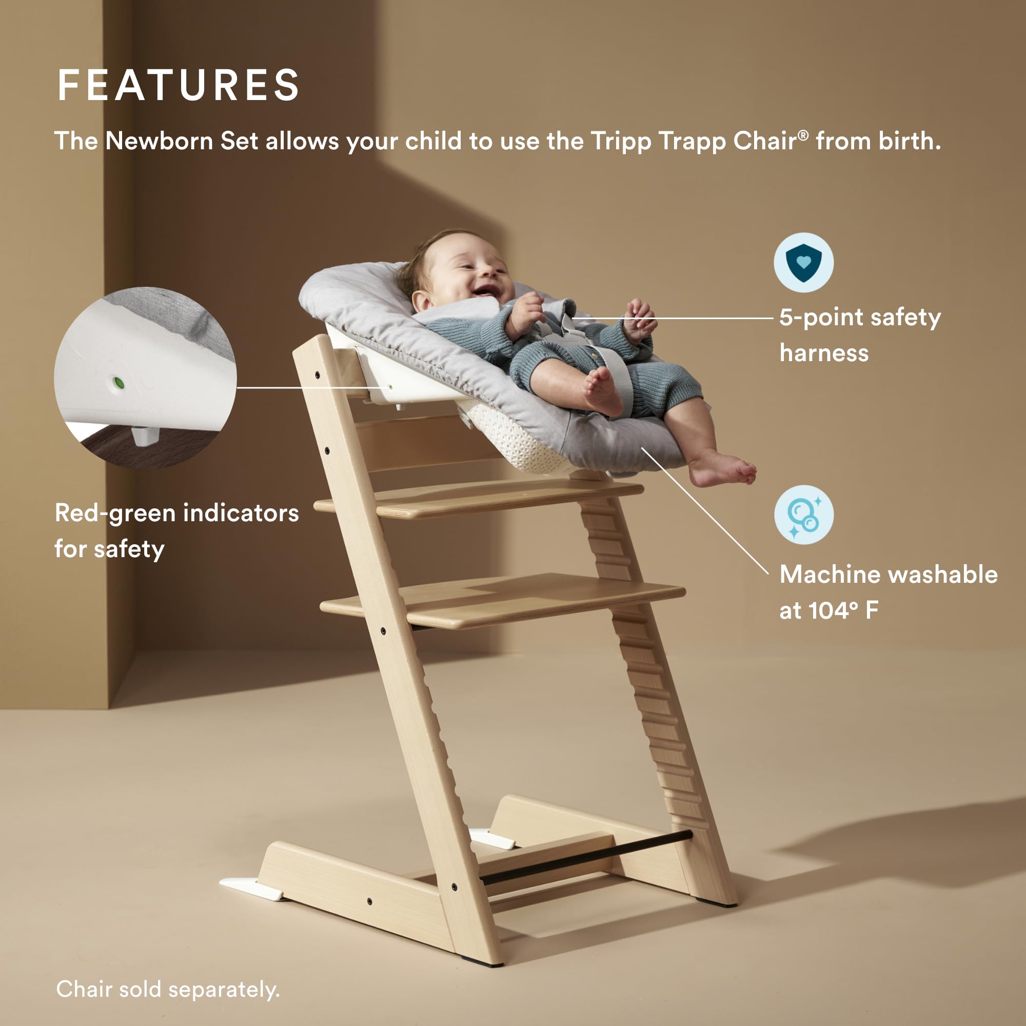 Foto 2 | Set Para Recién Nacidos Stokke Tripp Trapp Grey Para Recién Nacidos De Hasta 9 Kg - Venta Internacional.