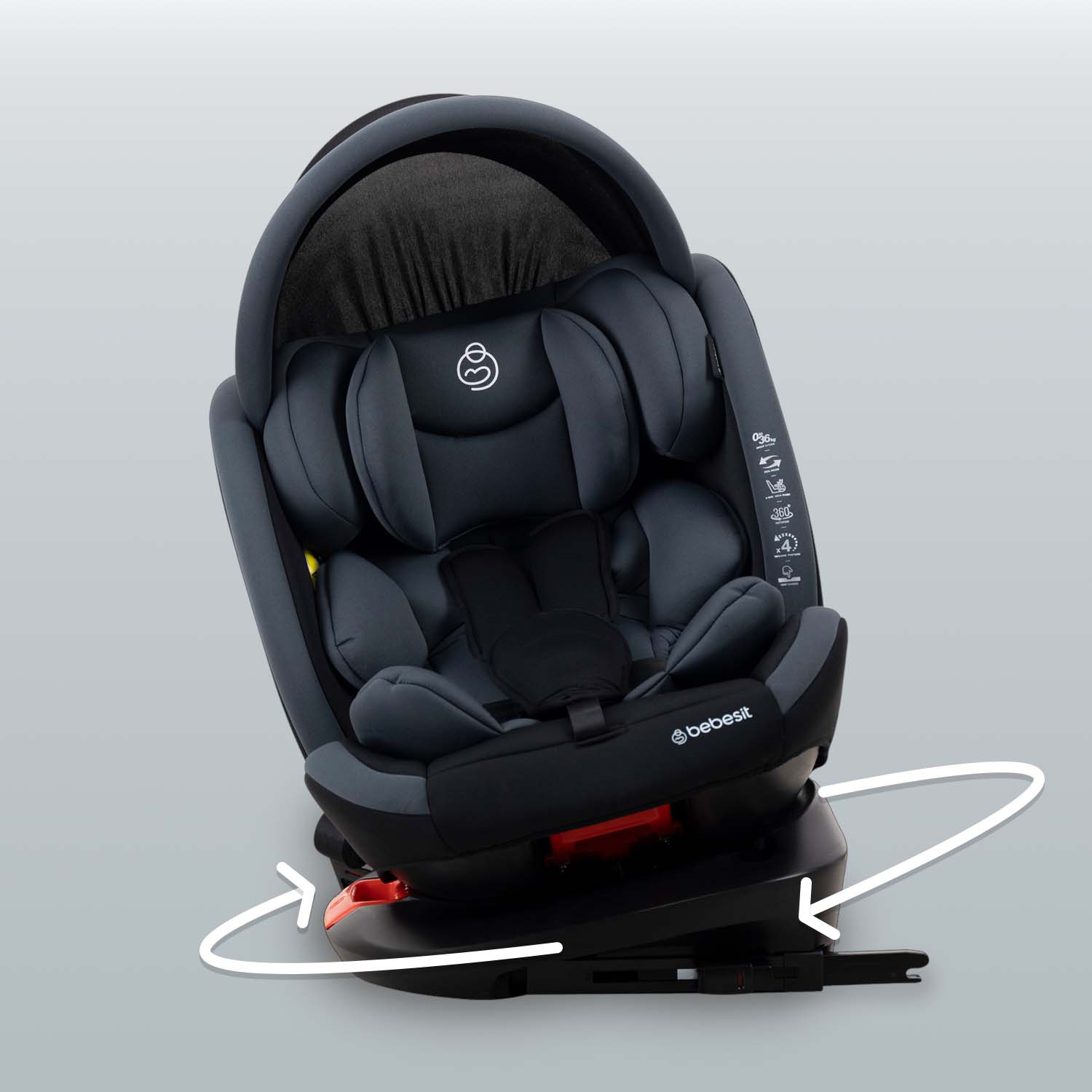 Foto 3 pulgar | Silla para Auto Bebesit Rio Giro 360° Isofix Reclinable