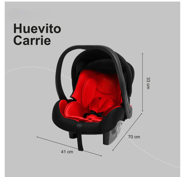 Foto 5 pulgar | Autoasiento Para Carro  Huevito Porta Bebe Carrie Carrie Rojo