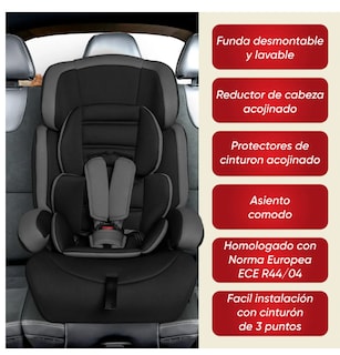 Foto 5 | Autoasiento Silla Booster Benjo Bebe Carro 9 A 36kg Color Negro Con Gris
