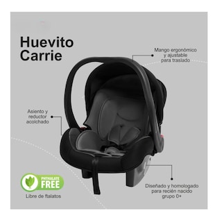 Foto 2 | Autoasiento Para Carro Huevito Porta Bebe Carrie Carrie Negro