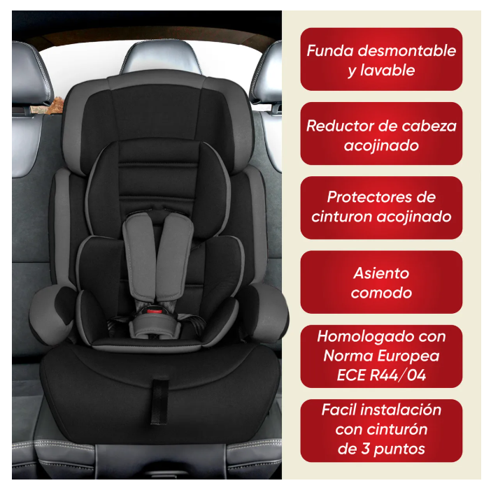 Foto 5 | Autoasiento Booster  Benjo 9kg A 36kg Color Negro