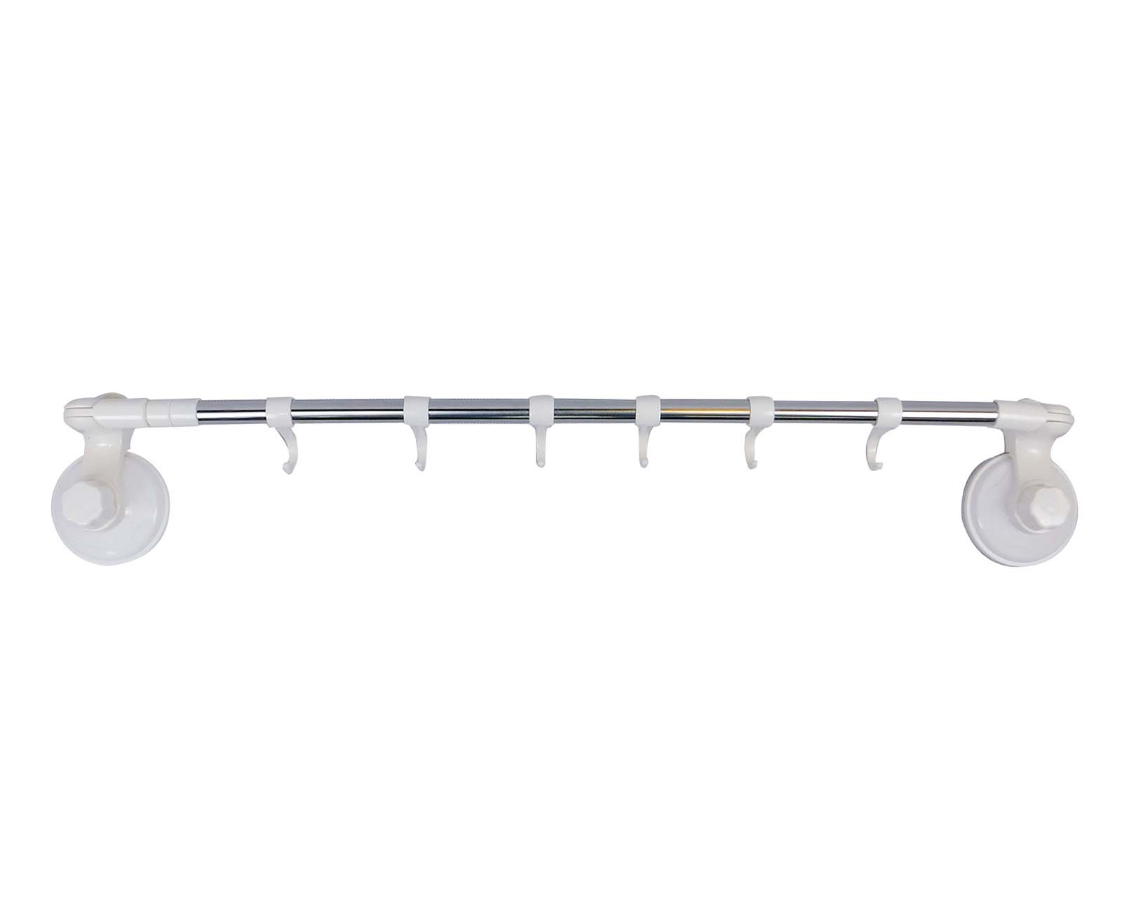 Esquinero Expandible de Pared con 6 Ganchos Good & Good M31-GO0003 color Plata de Acero Inoxidable/Plástico