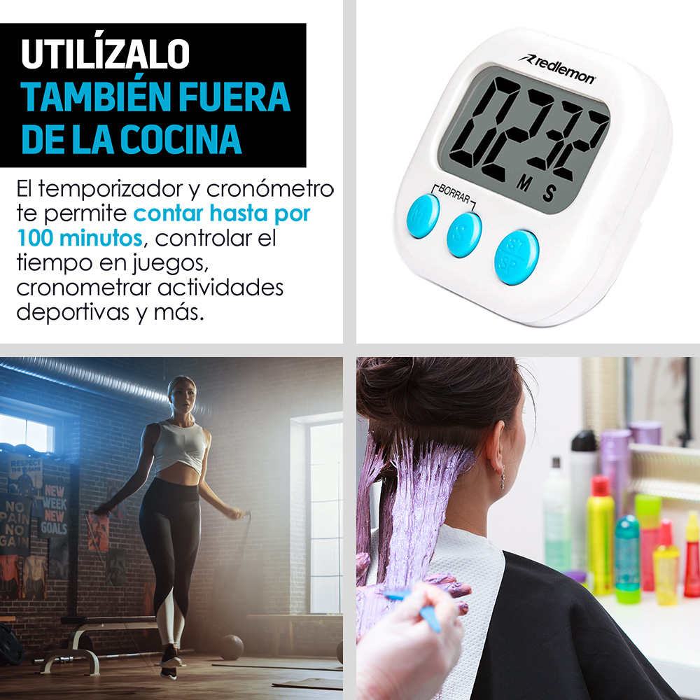Foto 4 pulgar | Cronómetro de Cocina Digital con Temporizador Redlemon 79735 Blanco
